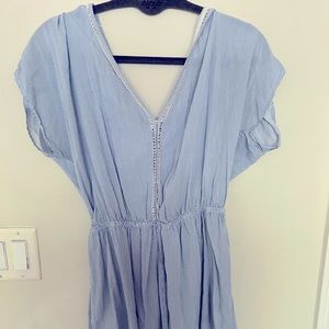 Blue and white romper